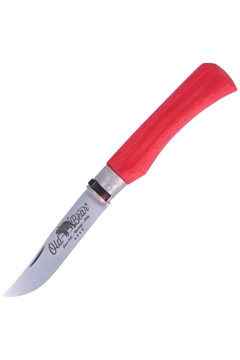 Nóż składany Antonini Old Bear Laminated Red, Satin Stainless (9307/23_MRK)
