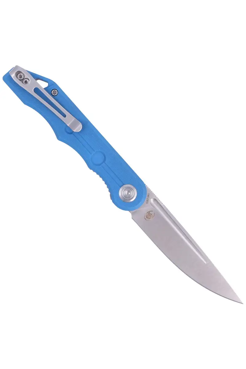 Nóż składany Kubey Mizo, Blue G10, Satin 14C28N by Tiguass (KU2101B)
