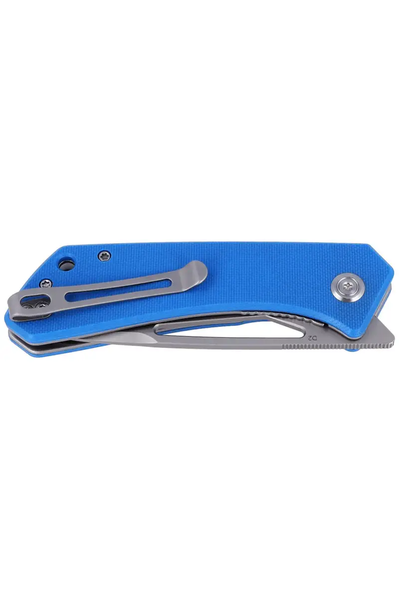 Nóż składany Kubey Thalia Blue G10, Bead Blasted D2 (KU331B)