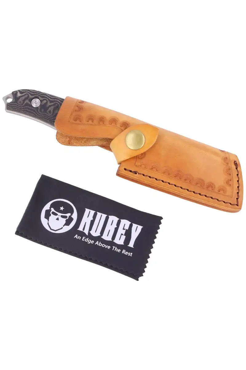 Nóż Kubey Aiden Black Micarta, Sand Blasted D2 by Damiano Dall'Amico (KU341A)