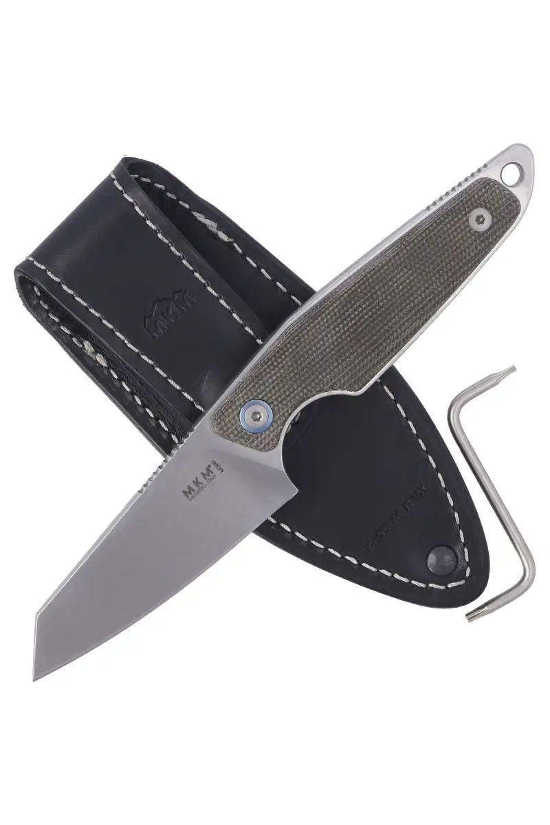Nóż MKM Makro 2 Green Micarta, Stonewashed M390 by Jesper Voxnæs (MKMA02-GC)