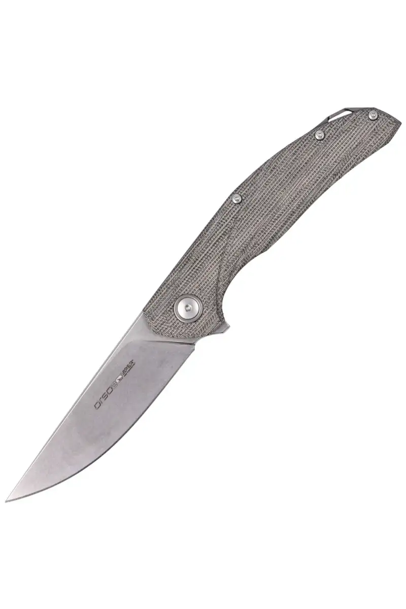 Nóż składany Viper Orso 2 Green Canvas Micarta, Stonewashed Lohmann LO-QPM20-4 by Jens Ansø (V5998CG)