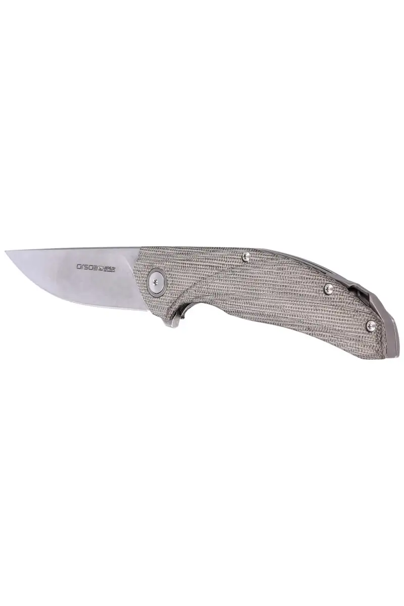 Nóż składany Viper Orso 2 Green Canvas Micarta, Stonewashed Lohmann LO-QPM20-4 by Jens Ansø (V5998CG)
