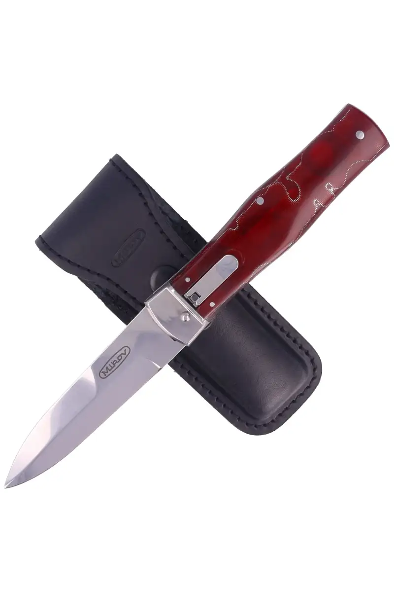 Nóż sprężynowy Mikov Predator Red Raffir, Mirror N690 (241-BRa-1/KP Red)