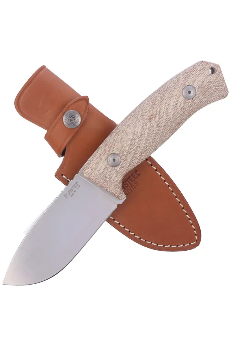 Nóż LionSteel M3 Natural Canvas Micarta, Satin Niolox by Michele Pensato (M3 CVN)
