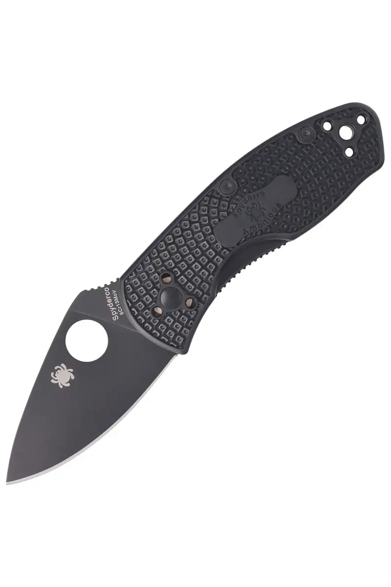 Nóż składany Spyderco Ambitious Black FRN, Black Blade 8Cr13MoV (C148PBBK)