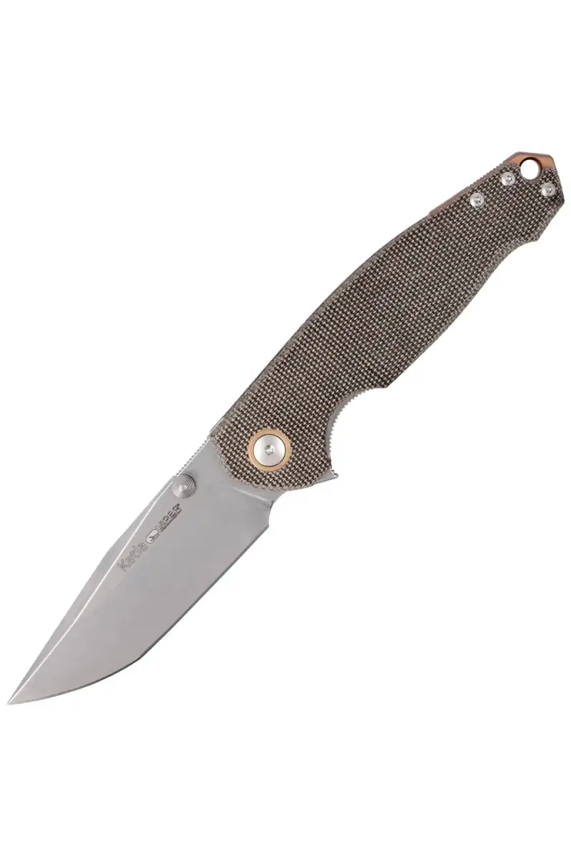 Nóż składany Viper Katla Green Canvas Micarta, Stonewashed M390 by Jesper Voxnæs (V5982CG)