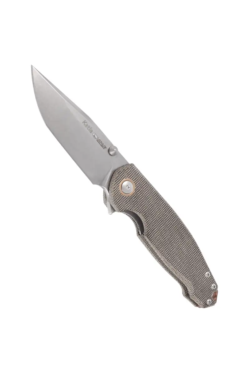 Nóż składany Viper Katla Green Canvas Micarta, Stonewashed M390 by Jesper Voxnæs (V5982CG)