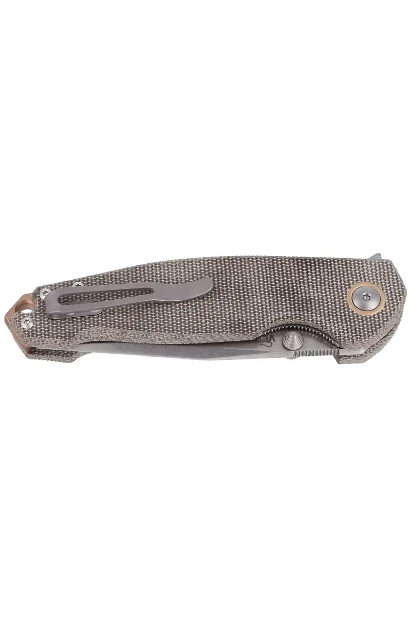 Nóż składany Viper Katla Green Canvas Micarta, Stonewashed M390 by Jesper Voxnæs (V5982CG)
