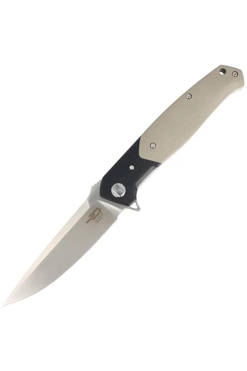 Nóż składany Bestech Swordfish Black / Beige G10, Satin D2 (BG03B)