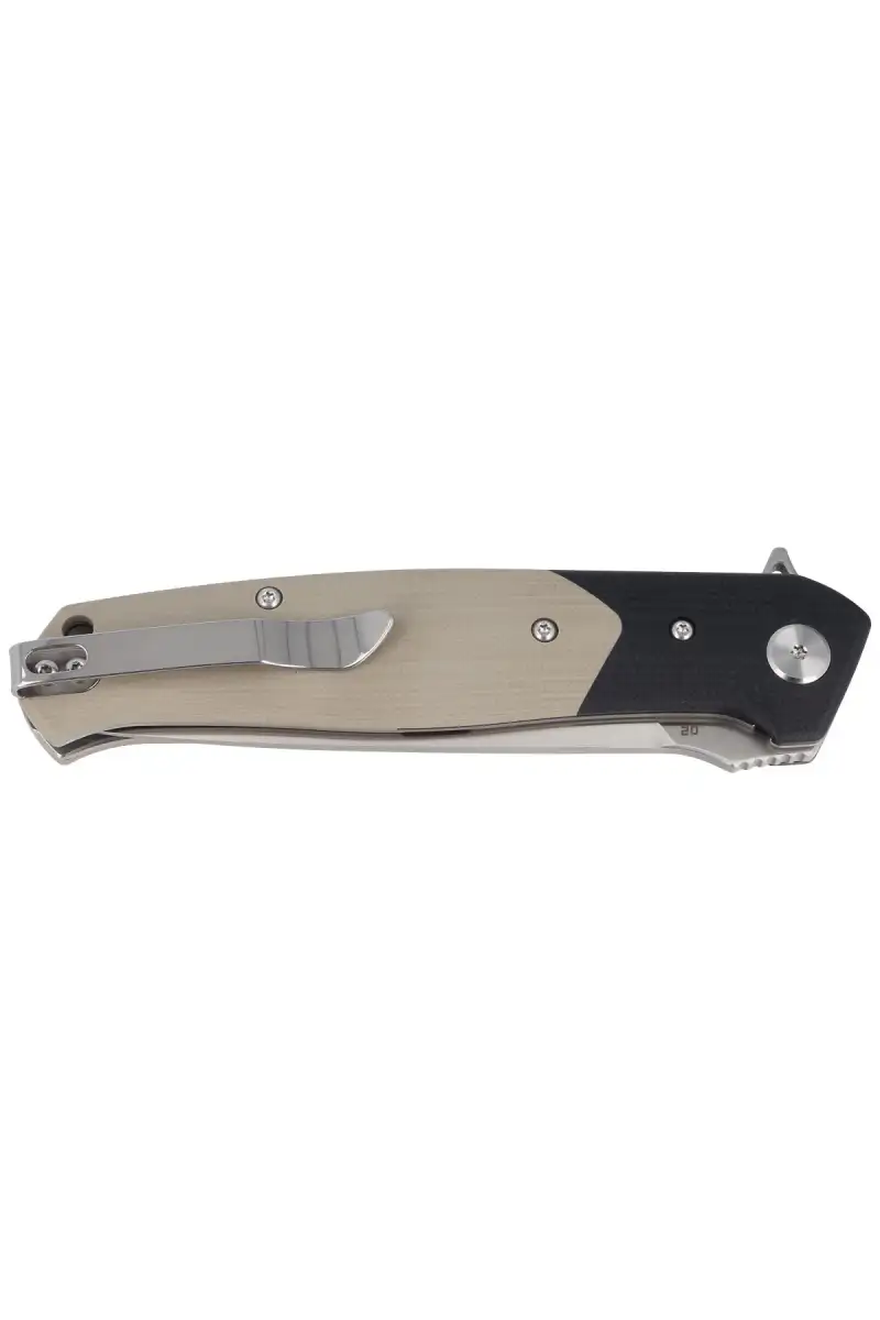Nóż składany Bestech Swordfish Black / Beige G10, Satin D2 (BG03B)