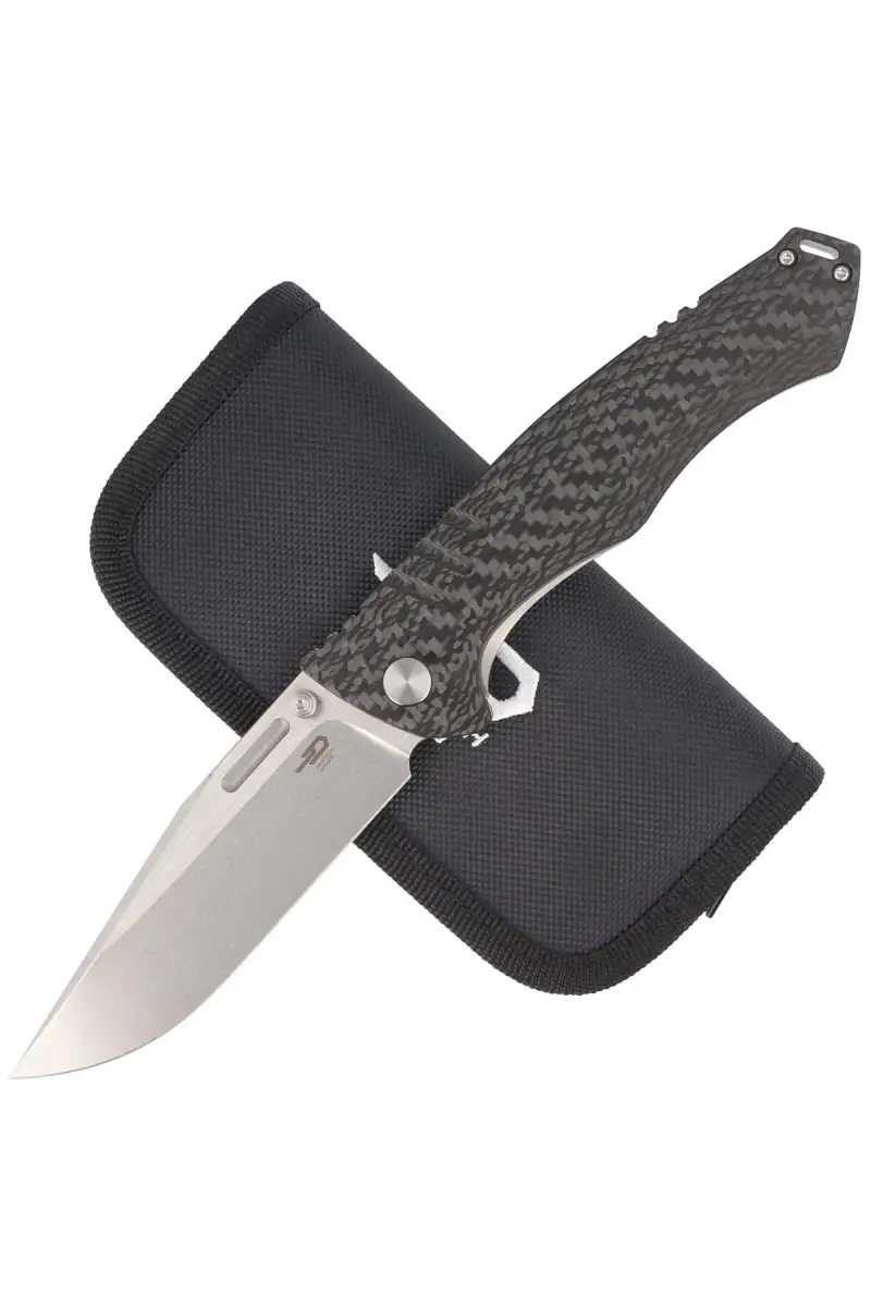 Nóż składany Bestech Keen II Black Titanium/Carbon Fiber, Stonewashed/Satin CPM S35VN by Koens Craft (BT2301A)
