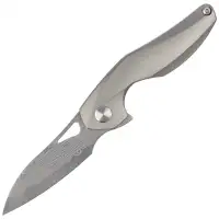Nóż składany Bestech The Reticulan Grey Titanium, Damascus by Elijah Isham (BT1810G)