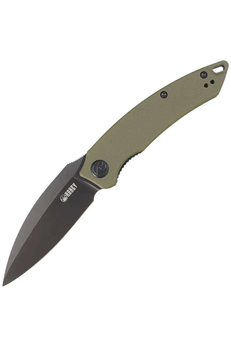 Nóż składany Kubey Knife Leaf Green G10, Black Stonewashed AUS-10 by Tiguass (KU333C)