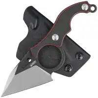 Nóż Kubey Knife Hippocam Black/Red Carbon Fiber/G10, Two Tone D2 (KU166A)
