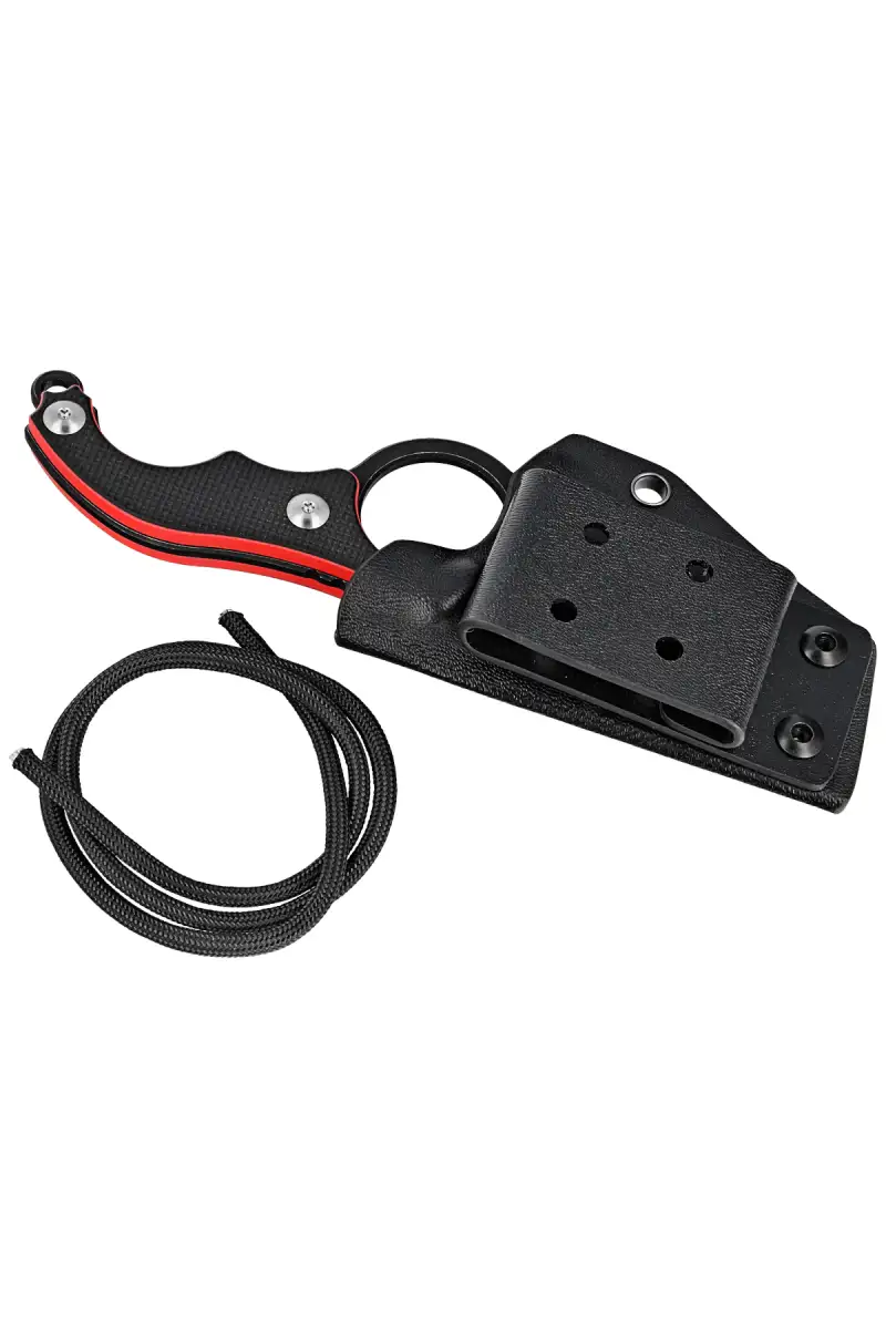 Nóż Kubey Knife Hippocam Black/Red Carbon Fiber/G10, Two Tone D2 (KU166A)