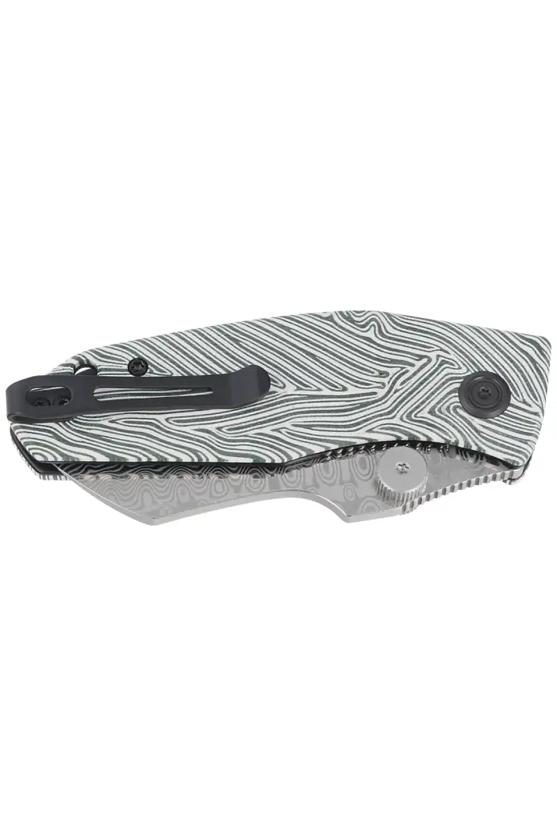 Nóż składany Kubey Knife Monsterdog White/Green G10, Damascus by Dmitry Osarenko (KU337E)