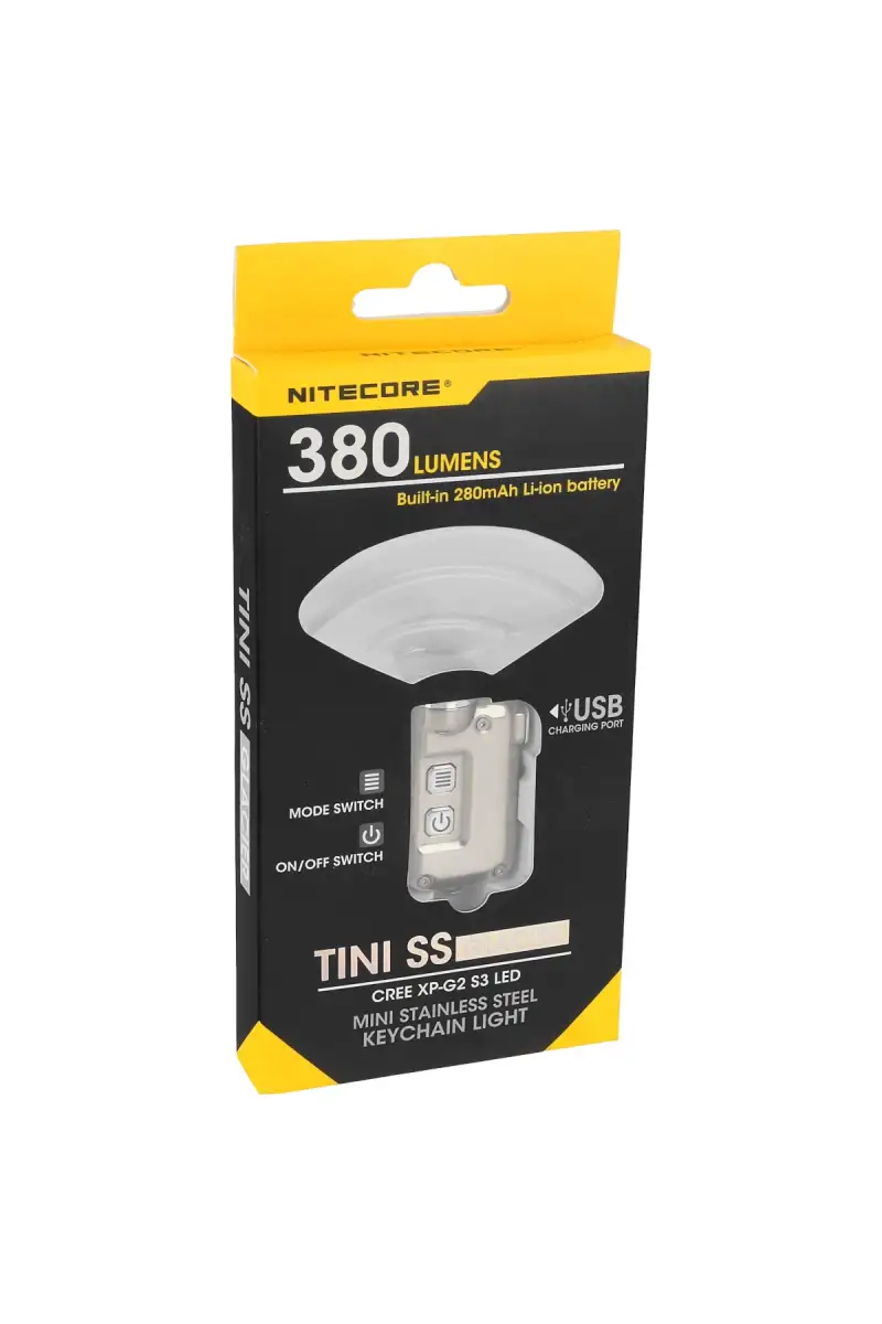 Latarka brelok NiteCore 380lm, Li-ion Battery / 280mAh (TINI SS)