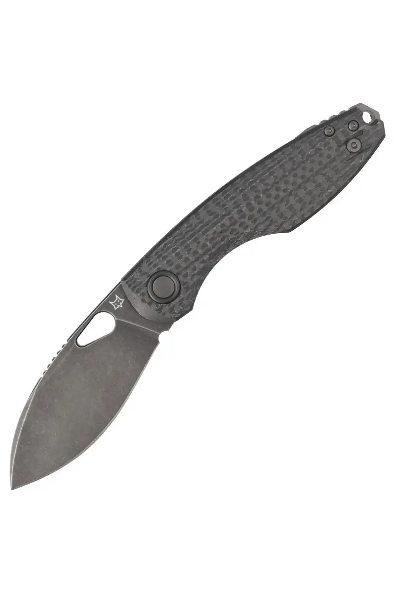 Nóż składany FOX Chilin Black Carbon Fiber, Black Stonewashed PVD M398 by Jesper Voxnæs (FX-530 CFDSW)