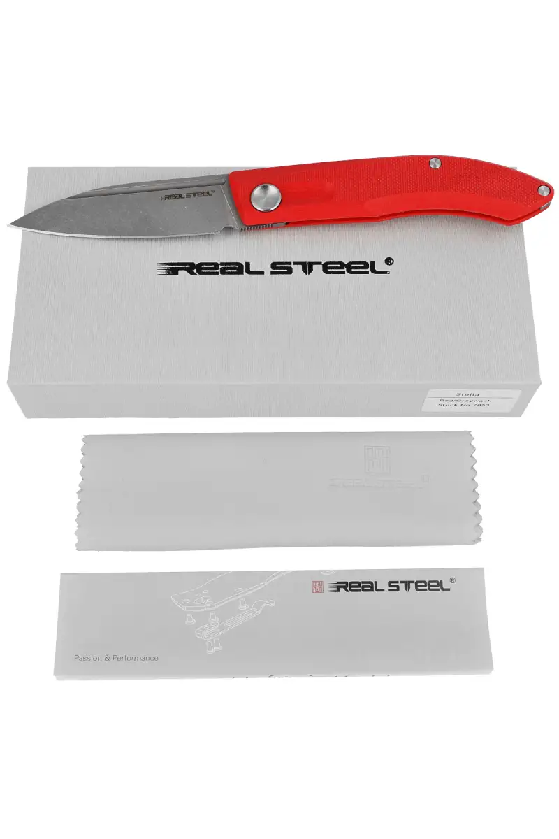 Nóż składany Real Steel Stella Red G10, Greywash VG-10 by Poltergeist Works (7053)