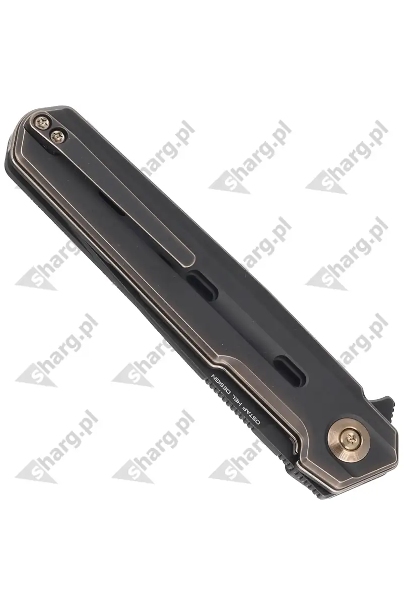 Nóż składany WE Knife Navo Bronze / Black Titanium, Black Stonewashed CPM 20CV by Ostap Hel (WE22026-3)
