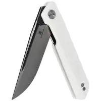 Nóż składany Bestechman Dundee White G10, Grey Titanized / Satin D2 by Ostap Hel (BMK01G)