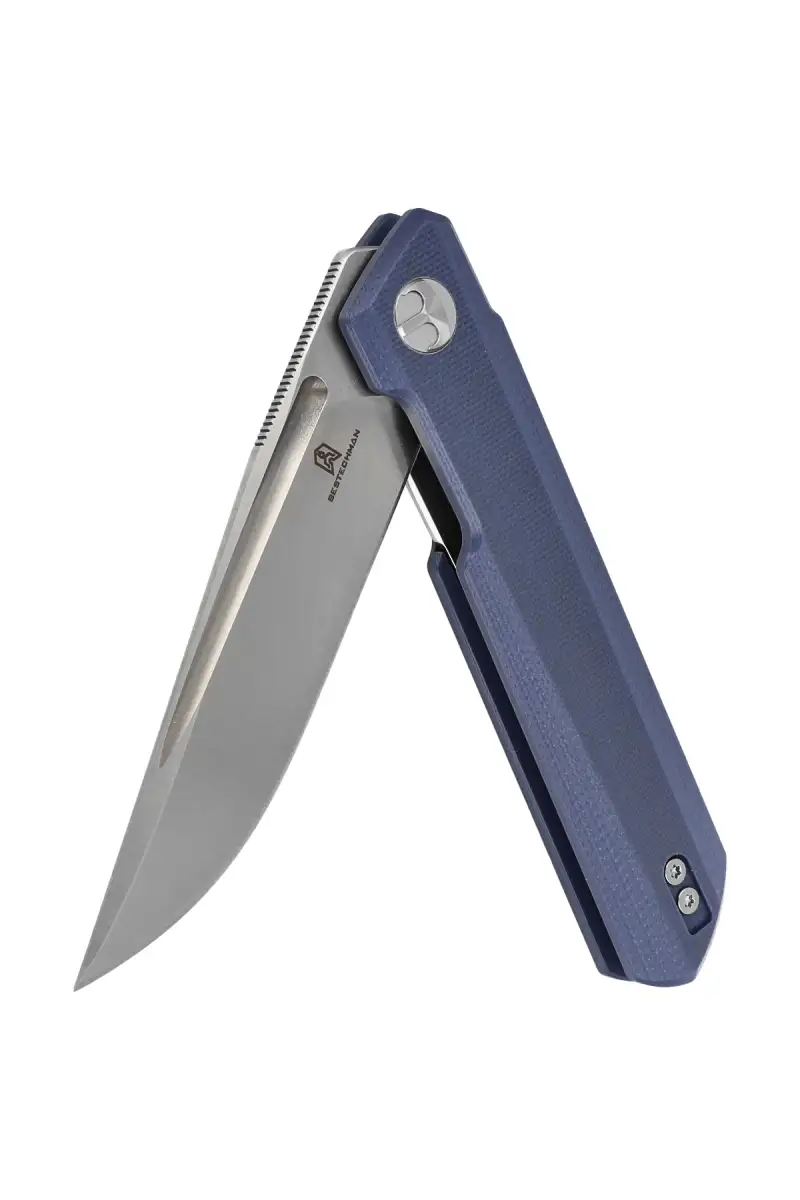 Nóż składany Bestechman Dundee Grey G10, Stonewash / Satin D2 by Ostap Hel (BMK01C)