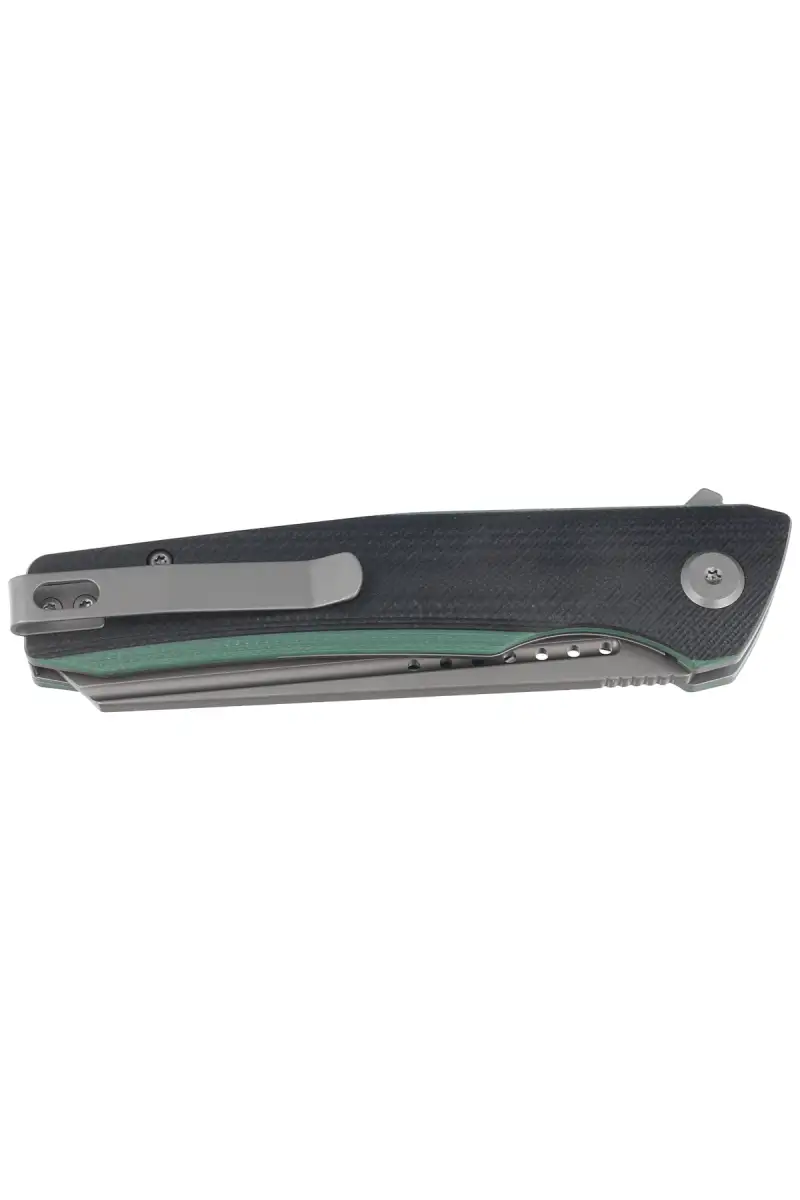 Nóż składany Bestech Slyther Black / Green G10, Grey Titanized 14C28N (BG51D)