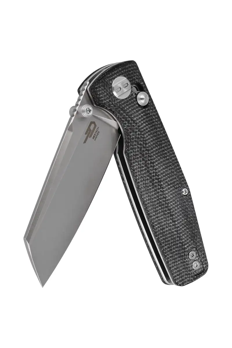 Nóż składany Bestech Slasher Black Micarta, Stonewashed D2 (BG43A-1)