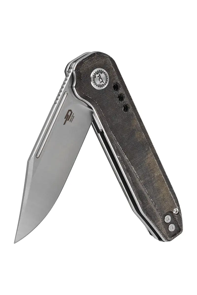 Nóż składany Bestech Syntax Green Micarta, Stonewashed / Satin 154CM by Todd Knife and Tool (BG41E)