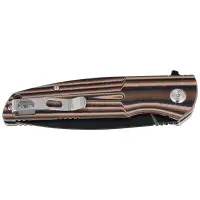 Nóż składany Bestech Fin Black / Orange / Beige G10, Black Stonewashed 14C28N (BG34C-3)