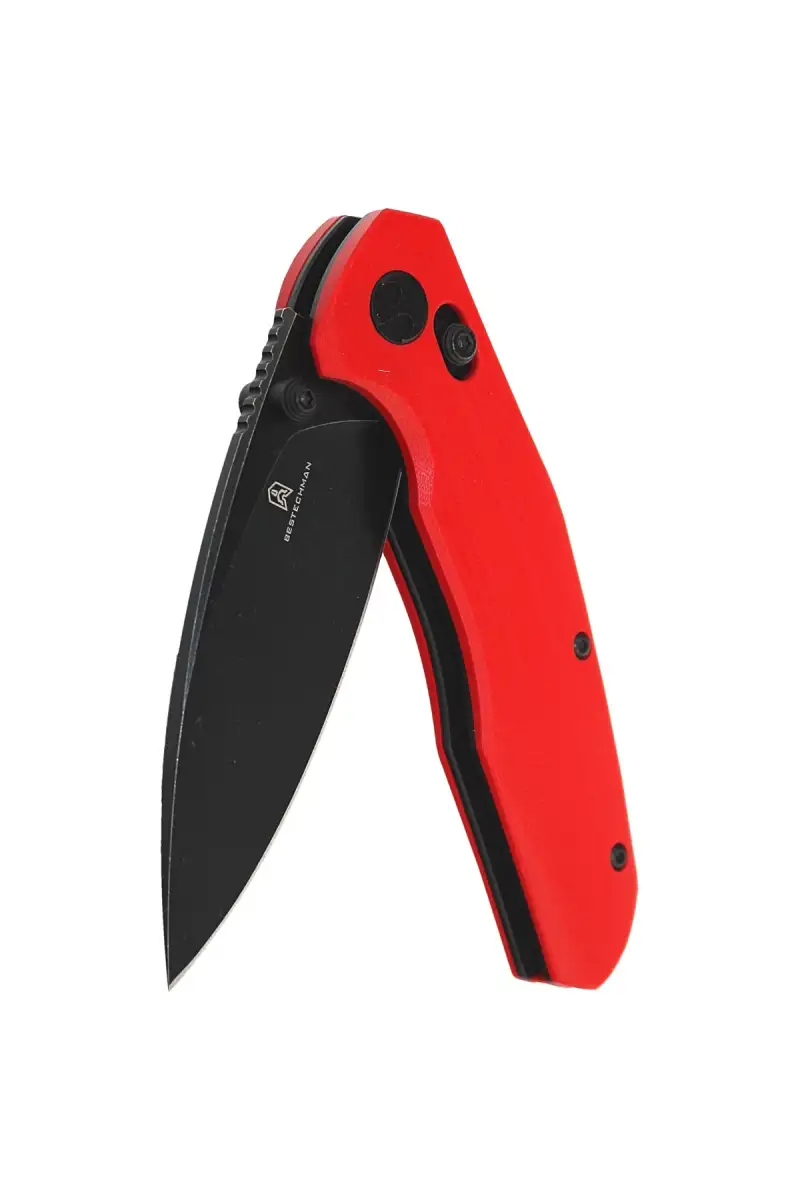 Nóż składany Bestechman Ronan Red G10, Black Titanized Stonewashed 14C28N (BMK02J)